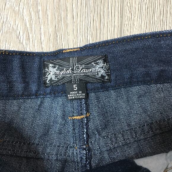 NWT English Laundry Boys Bermuda Dark Wash Denim Shorts Embroidered Logo Size 5 - Picture 4 of 8